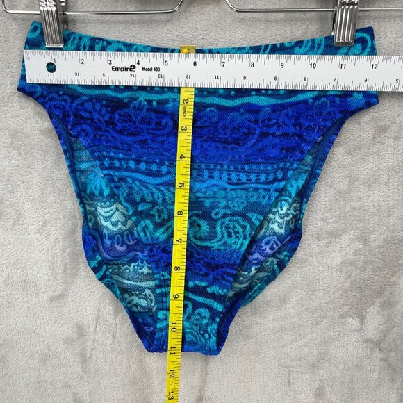 Swim Systems Vintage 34D/ M Blue Green 2 Piece High Waisted Bikini Swimsuit - Picture 12 of 13